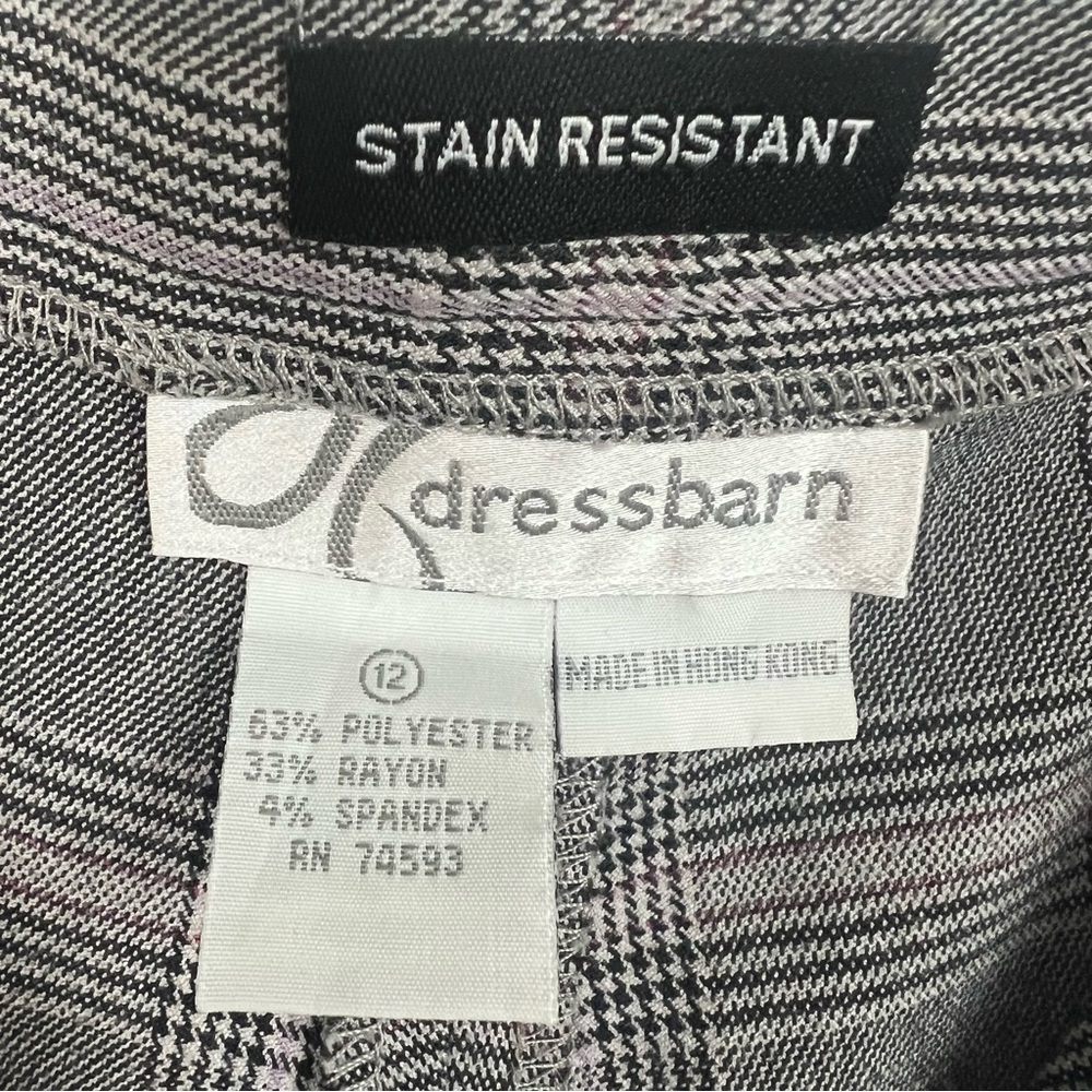 Dress Barn Plaid Houndstooth Wide Leg Dress Pants 12 Academia Career Trousers - Picture 7 of 10